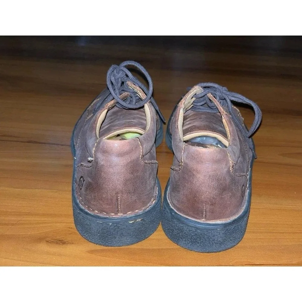 Mens BORN Leather Casual Lace Up Dress Brown Oxford Shoes